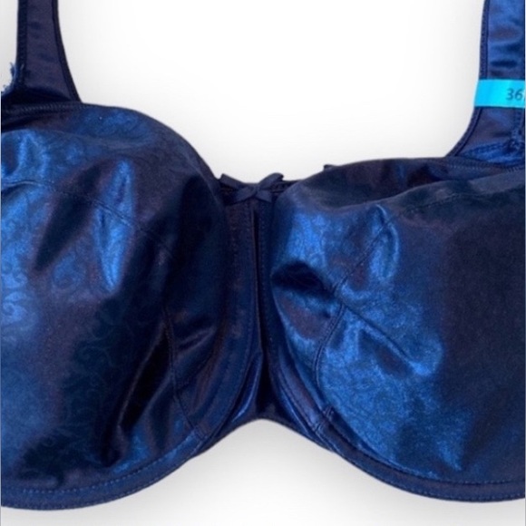 SOLD 36F Minimizer Bali Blue 3562 “Satin Tracings” 4 Hooks NWT New 80F 36DDD - Picture 2 of 7